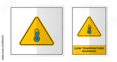 Low temperature warning Sign Label Symbol Icon Vector Illustration