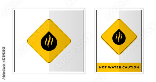 Hot water caution Sign Label Symbol Icon Vector Illustration