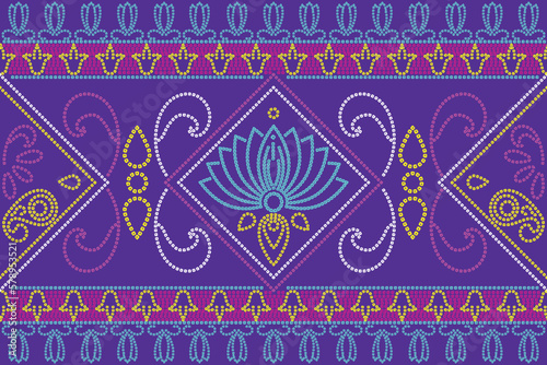 Ethnic India Bhandhani seamless pattern, Traditional Ethnic India Bandhani pattern damask ornament, Indian motif, floral element for tile pattern, bandhani saree, background.