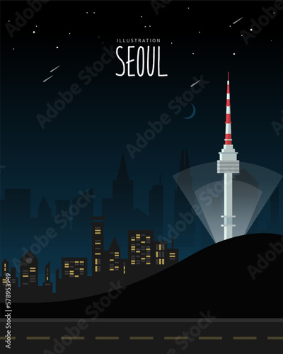 Landmark Landscape Illustration of Travel Destination 
