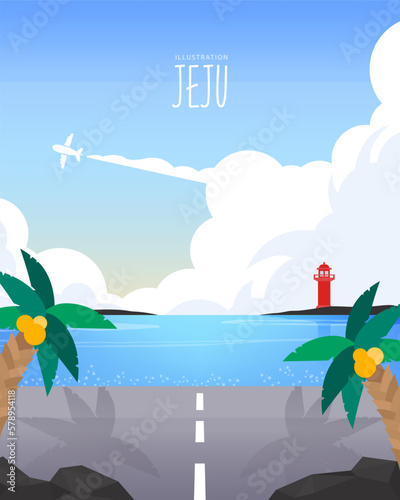 Landmark Landscape Illustration of Travel Destination 
 photo