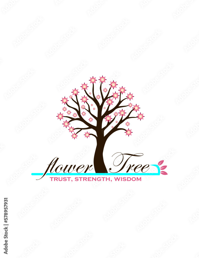 Obraz premium tree vector icon. Nature trees vector illustration logo design. green spring tree with female face and roots on white background, vector, Abstract Human tree logo. Unique Tree Vector illustration