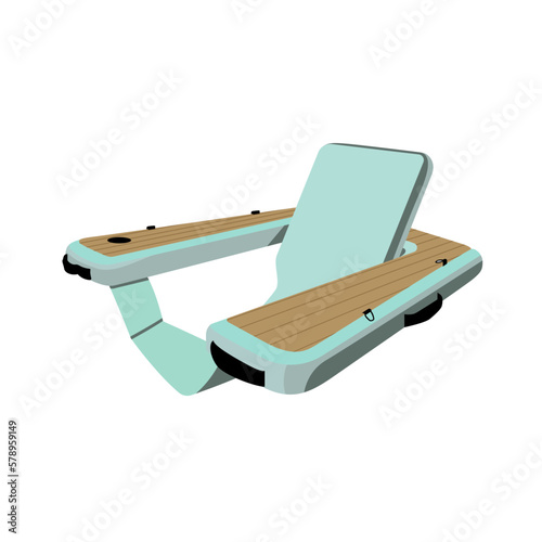 Inflatable Floating Swimming Pool Water Chair, Lounger with Sling Seat vector illustration