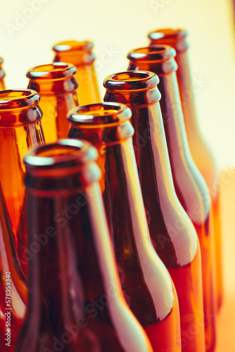 session of empty and brown glass bottles