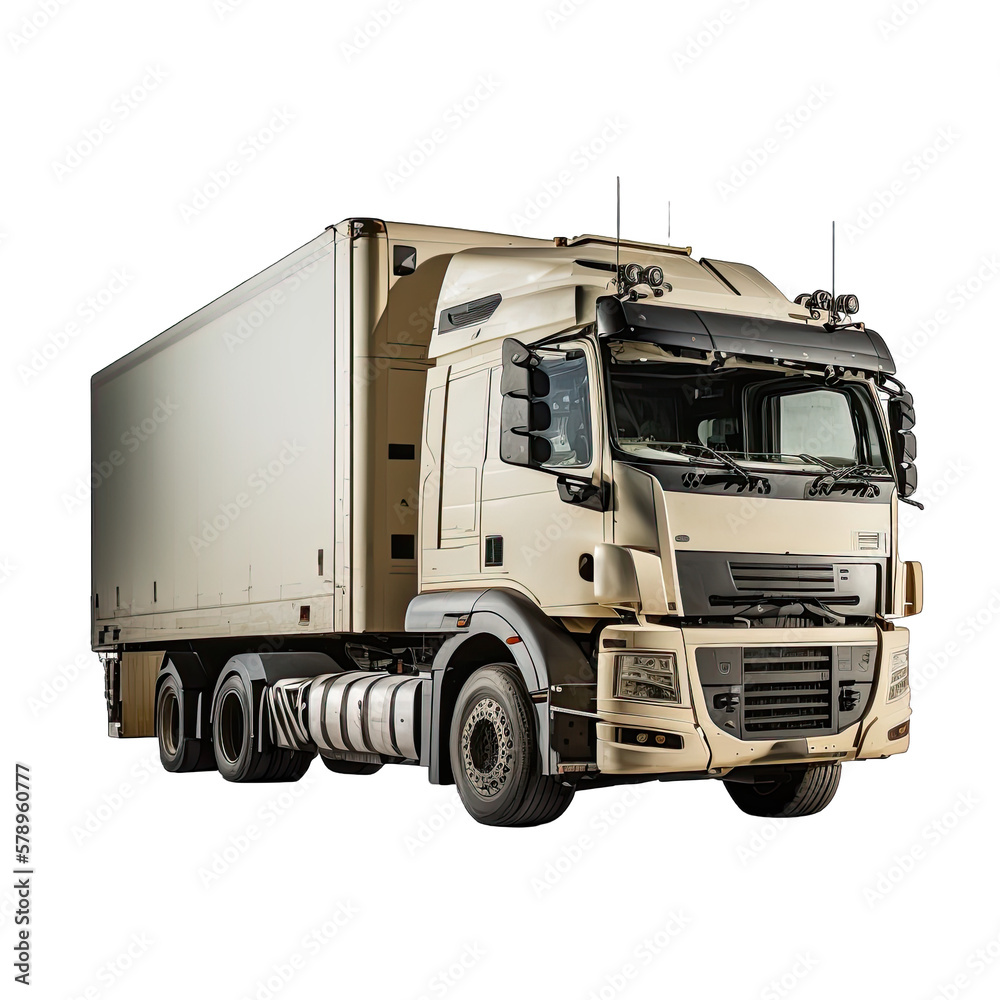 truck with trailer, transparent background png