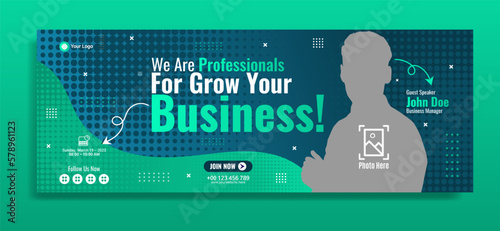 Creative corporate business banner template design for webinar, marketing, online class program, etc
