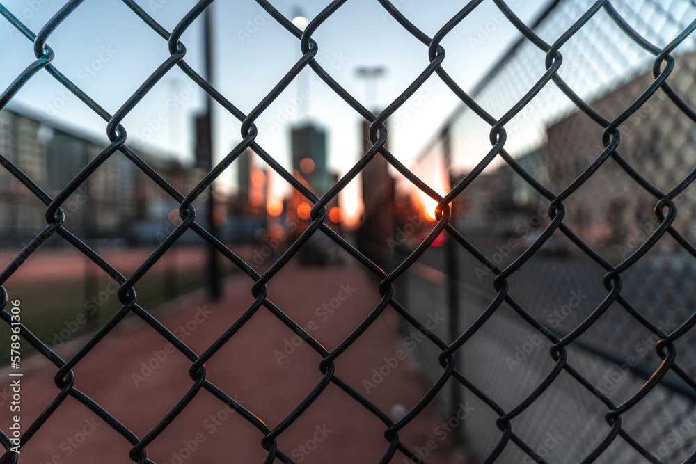 Fence against a background of skyline Fence against a background of skyline