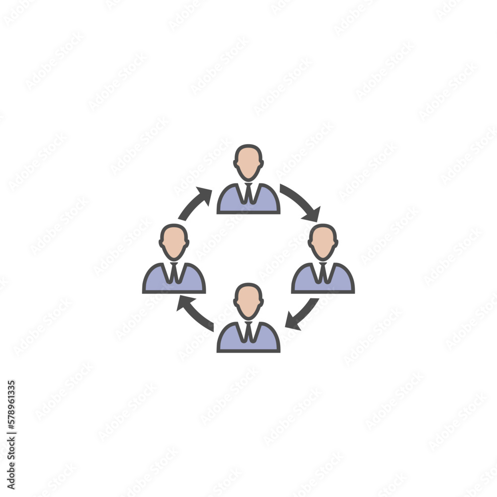 Synergy and partnership concept icon isolated on white background Synergy and partnership concept icon isolated on white background
