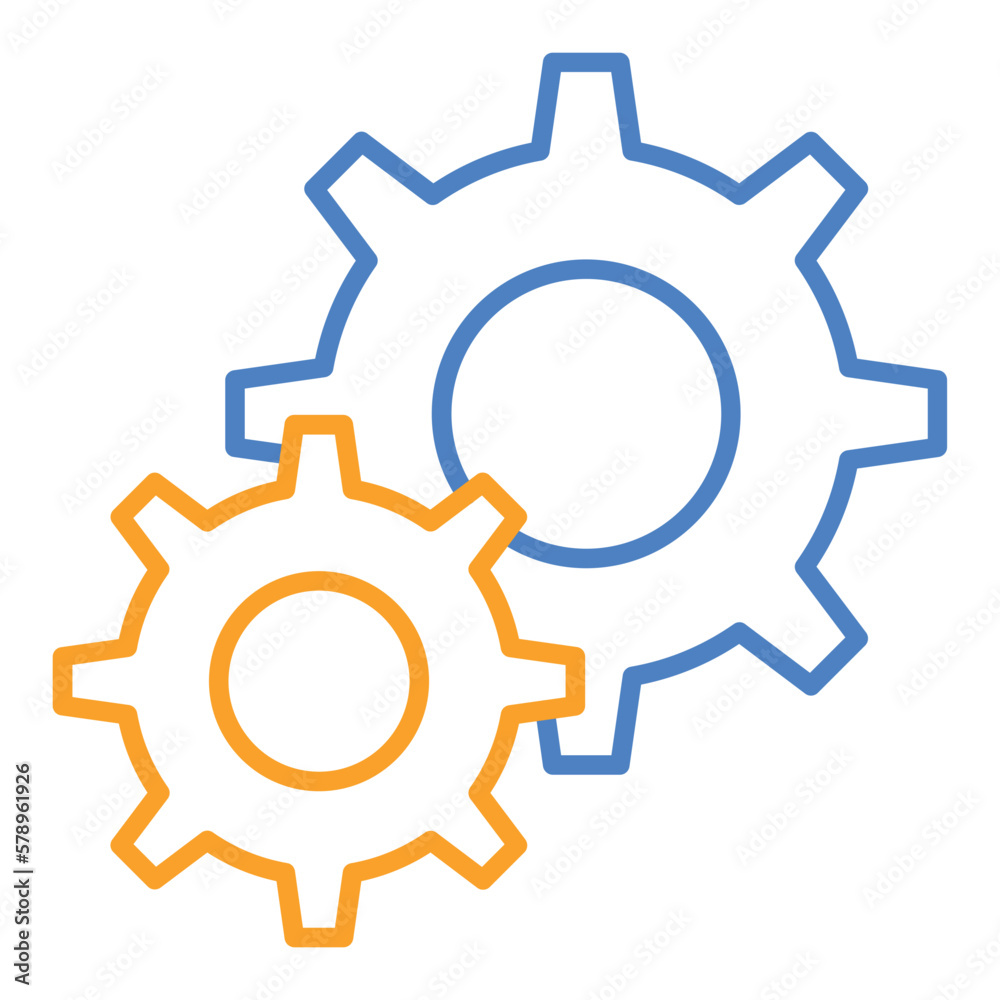Settings Blue And Orange Line Icon Settings Blue And Orange Line Icon