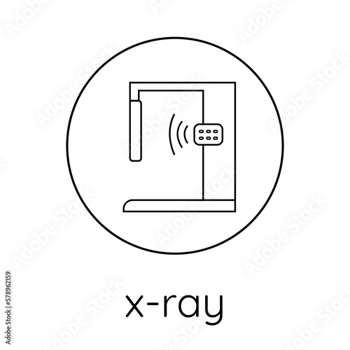 X-ray machine linear icon. Pulmonology, medicine