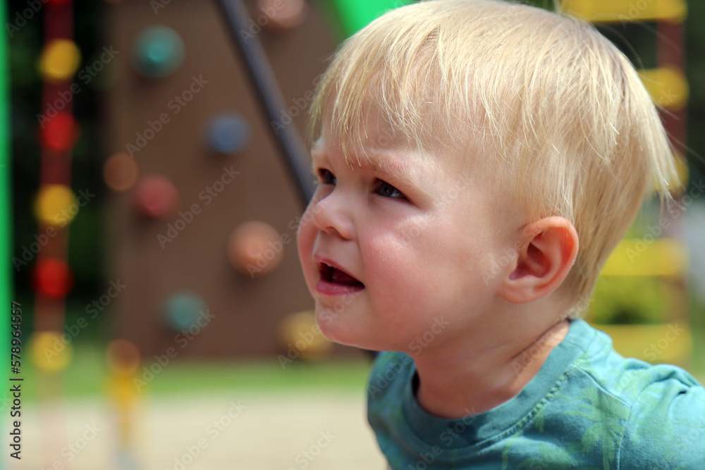 portrait of a little child on the playground portrait of a little child on the playground