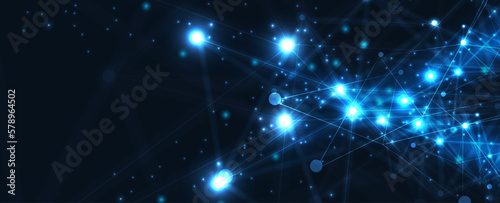 Quantum processing. Deep learning artificial intelligence. Future new technology  for business or science presentation