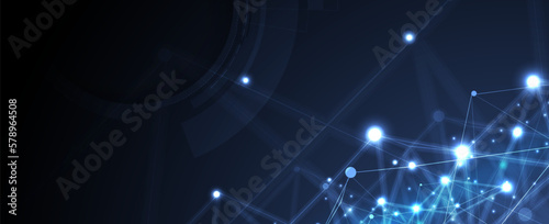 Quantum processing. Deep learning artificial intelligence. Future new technology  for business or science presentation