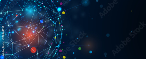 Quantum processing. Deep learning artificial intelligence. Future new technology  for business or science presentation