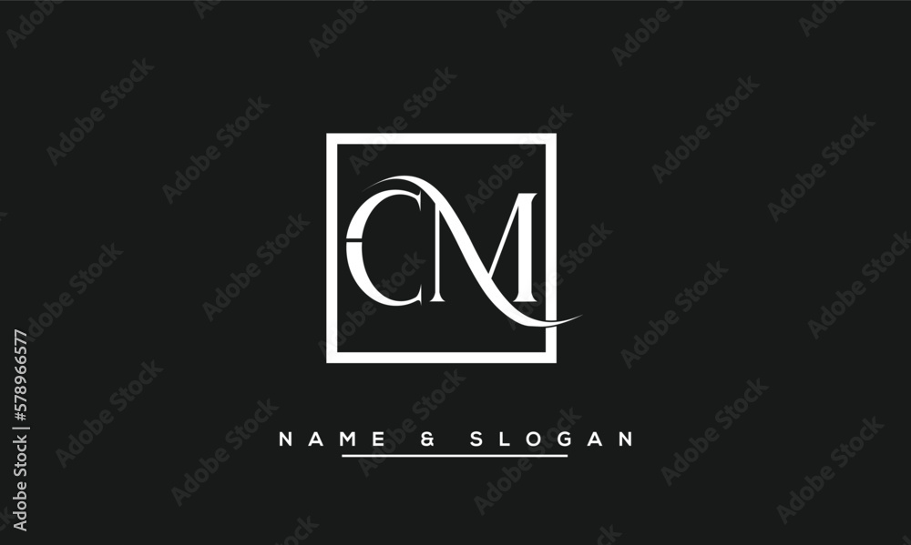 CM,  MC,  C,  M  Abstract  Letters  Logo  Monogram - obrazy, fototapety, plakaty 