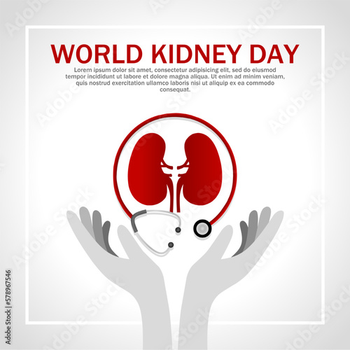 World kidney day vector illustration. Suitable for Poster, Banners, campaign and greeting card. 