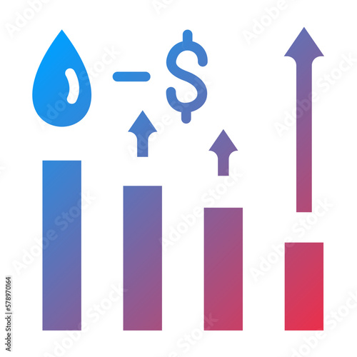 Vector Design Oil Price Increase Icon Style