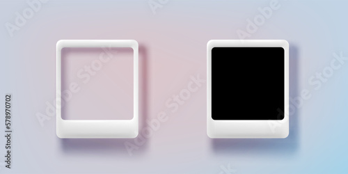 Picture photo square 3d mockup illustration