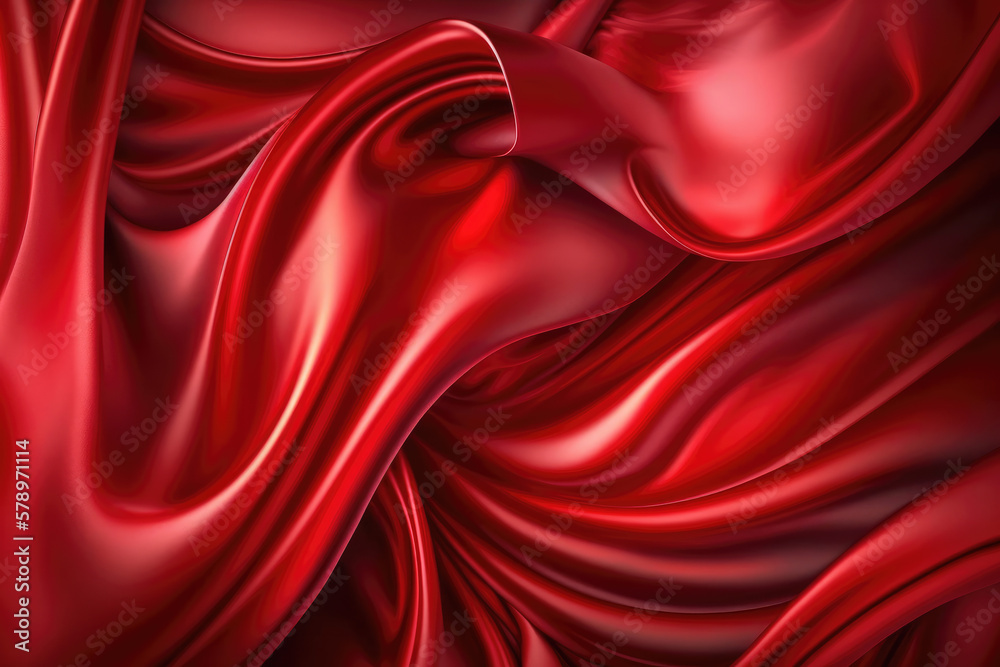 Obraz premium Red silk, wallpaper, generative ai