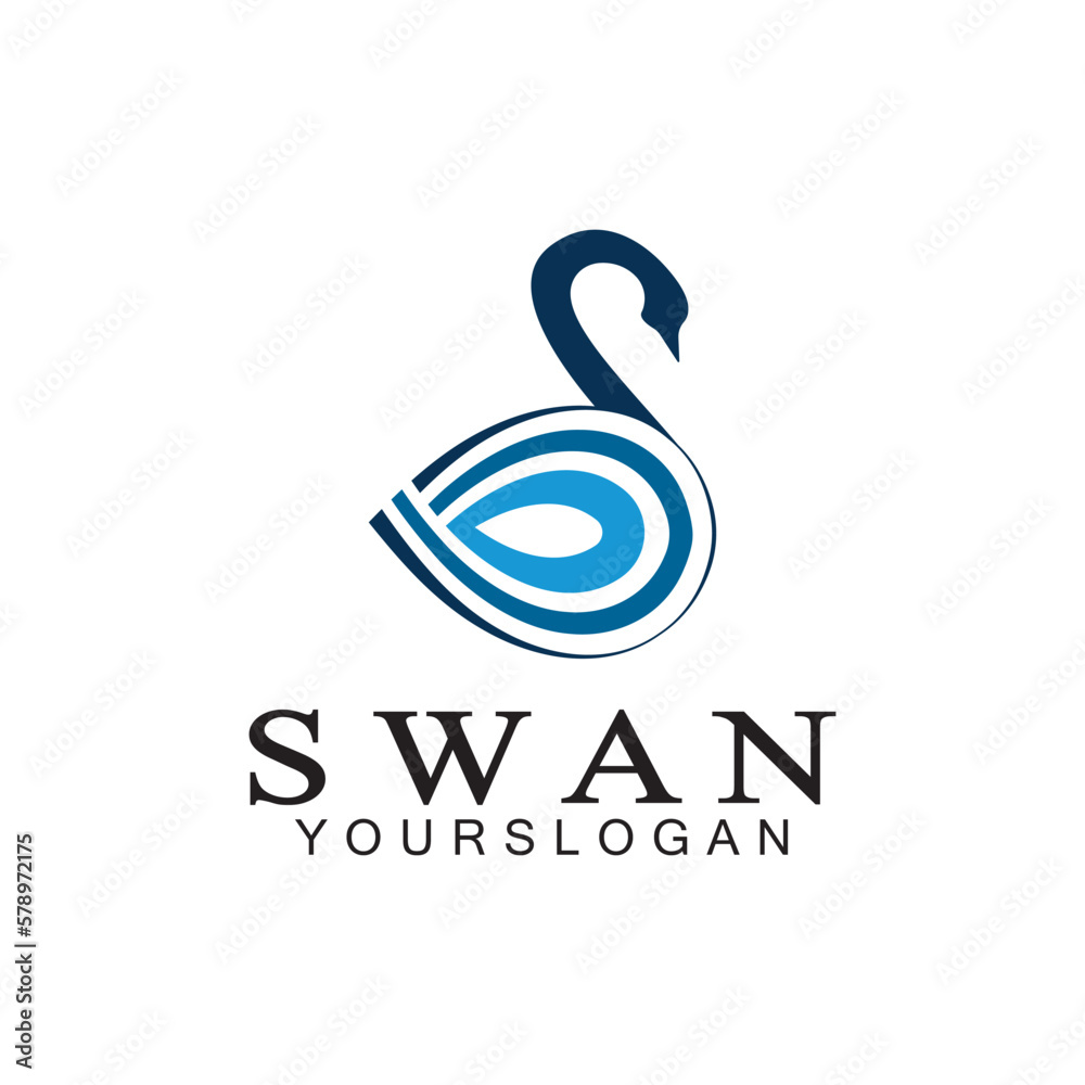 Obraz premium Swan logo icon design template- vector illustration