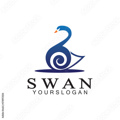Fototapeta Naklejka Na Ścianę i Meble -  Swan logo icon design template- vector illustration