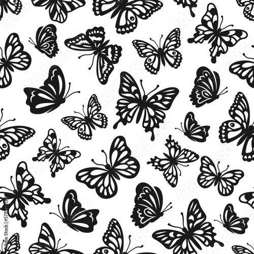 Butterflies Pattern, Vector illustration of a seamless background of butterflies