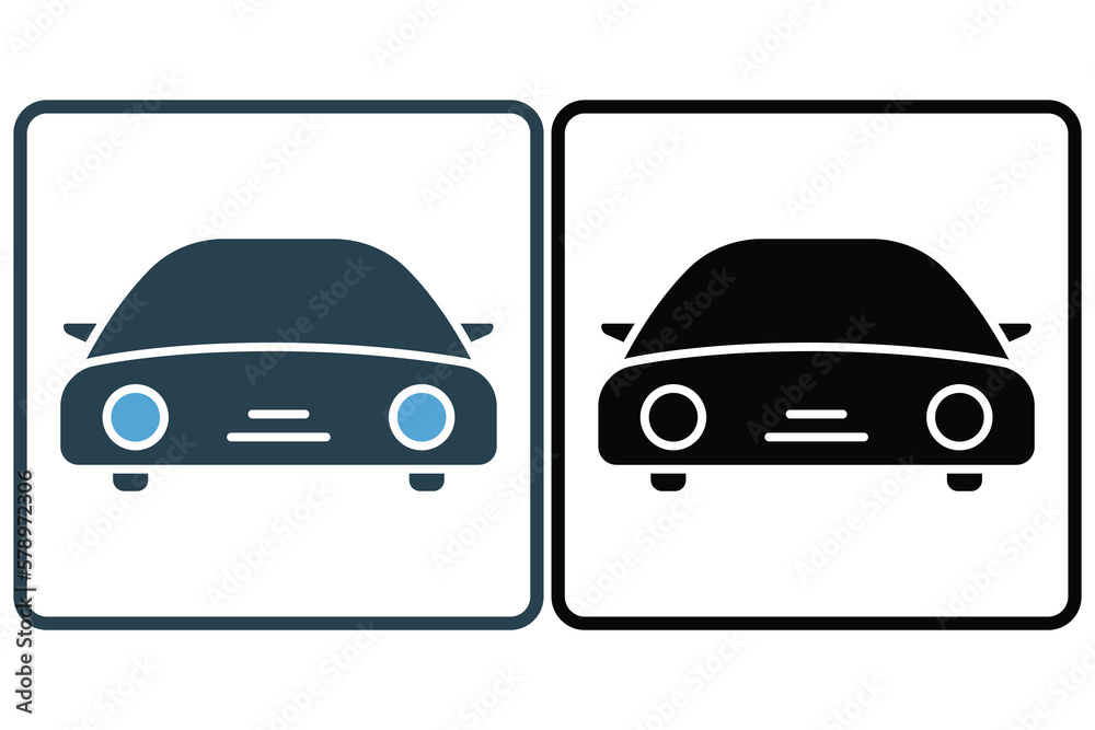 Car icon illustration. icon related to transportation, service, repair. Solid icon style. Simple vector design editable