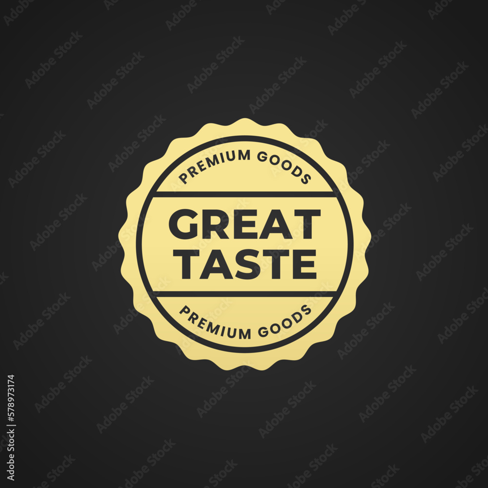 Great Taste Label Vector or Great Taste Stamp Vector Isolated in flat