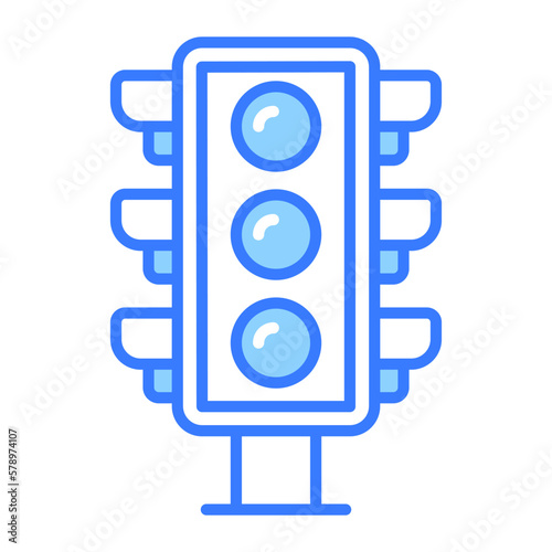 Beautifully designed vector of traffic signals, traffic lights icon