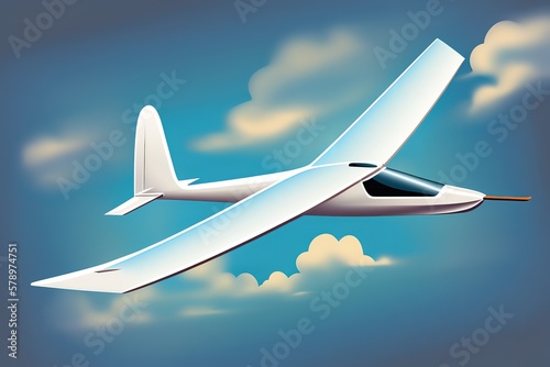 Glider sailplane illustration , Generative AI