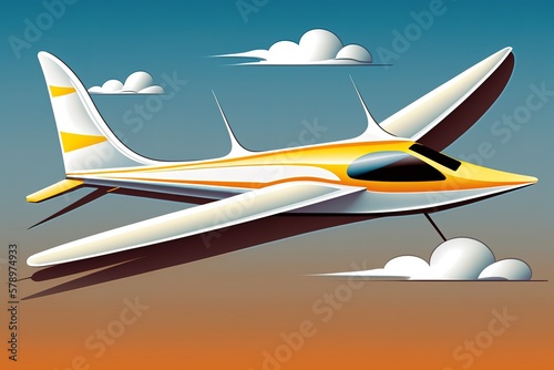 Glider sailplane illustration  Generative AI