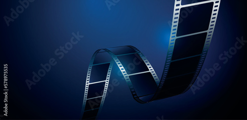 sfondo, cinema, pellicola cinema su sfondo blu	
