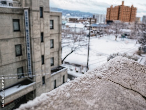 Winter in urban Japan