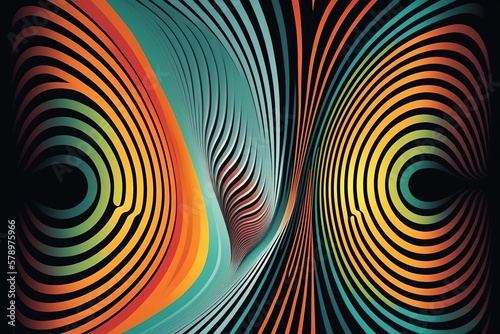 Vector warped lines colorful background  Generative AI