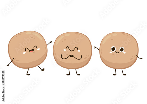 Meat ball vector. Meat ball on white background. Meat ball mascot.