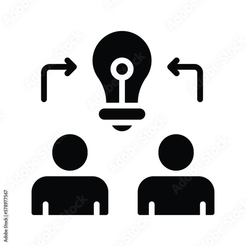 Share Ideas Vector Solid Icons. Simple stock illustration stock