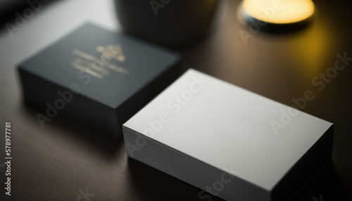 Blank business card mockup isolated 3d rendering, neutral background