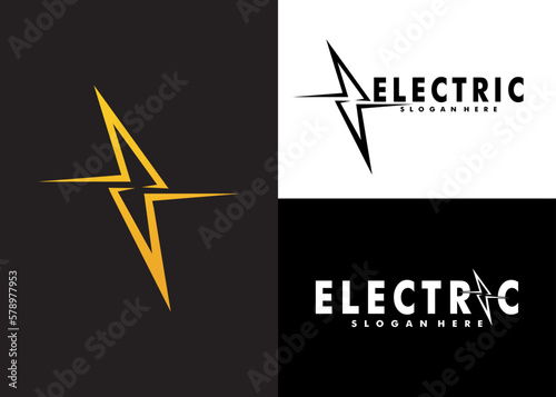 Electric logo vector, Lightning , Thunderbolts logo vector 