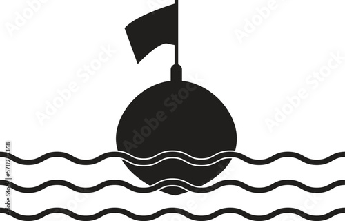 Diving buoy icon on white background. nautical and sea vacation symbol. Marker Buoy sign. flat style.