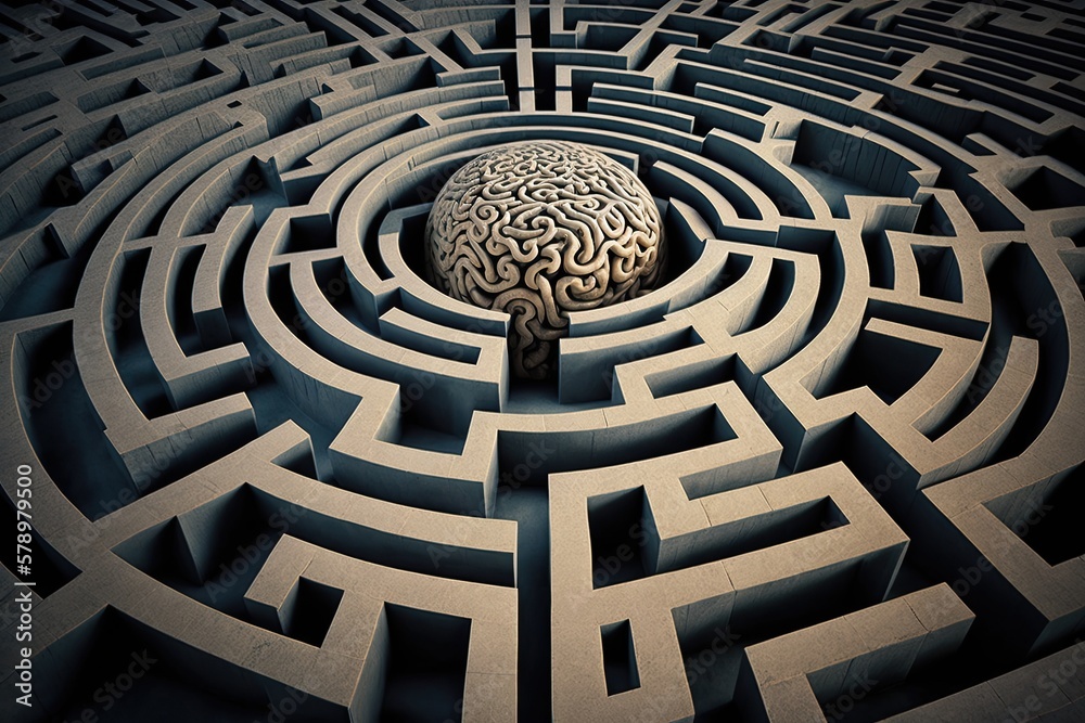 Neuroplasticity, Cognition, Intelligence concept. Brain Fitness, Training, Games. Brain Shape