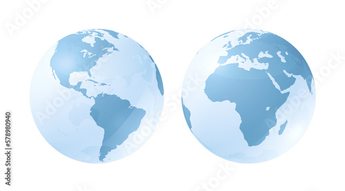 blue glossy globes