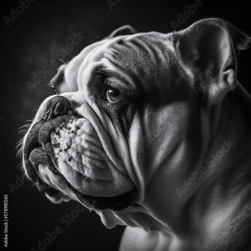 Portrait of a bulldog in the studio
