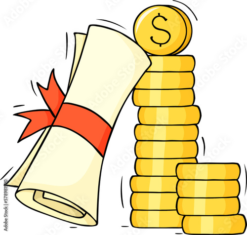 Scholarship, tuition grant, education cost concept