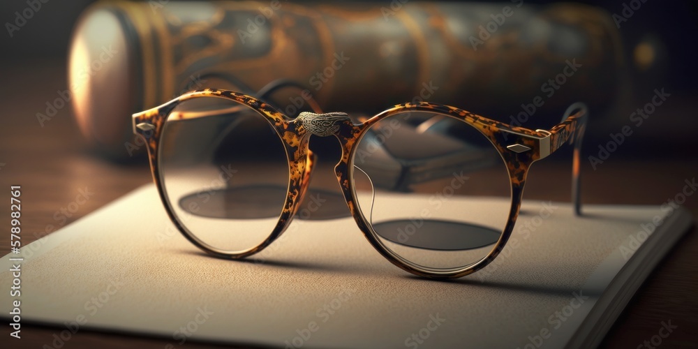 © carballo - prescription glasses on the table, generative ai © carballo - prescription glasses on the table, generative ai