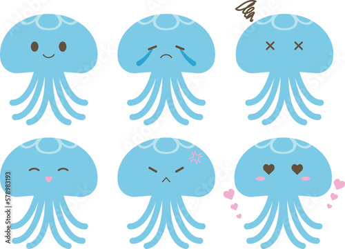 ゆるかわなクラゲ6種セット　カラー