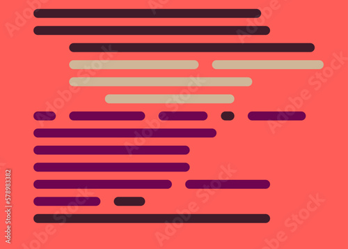 Code on screen vector illustration, flat cartoon coding lines simulation