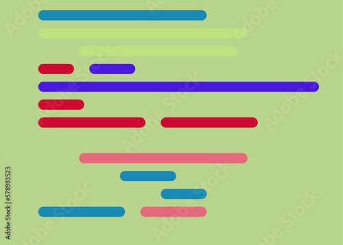 Code on screen vector illustration, flat cartoon coding lines simulation