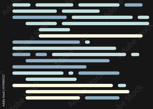 Code on screen vector illustration, flat cartoon coding lines simulation