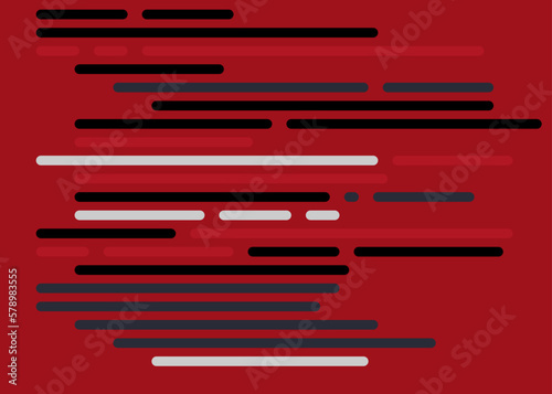 Code on screen vector illustration, flat cartoon coding lines simulation