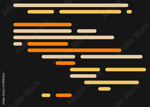 Code on screen vector illustration, flat cartoon coding lines simulation